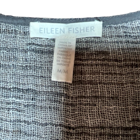 EILEEN FISHER Organic Linen Gauze Strata Wrap Top w/ Silk Ties Sz M - Picture 5 of 11